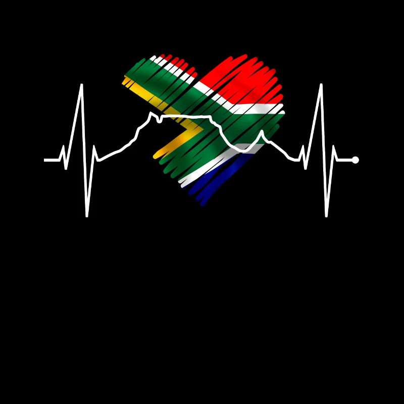Cape Town Skyline Heart Afrique du Sud Drapeau Table Mountain