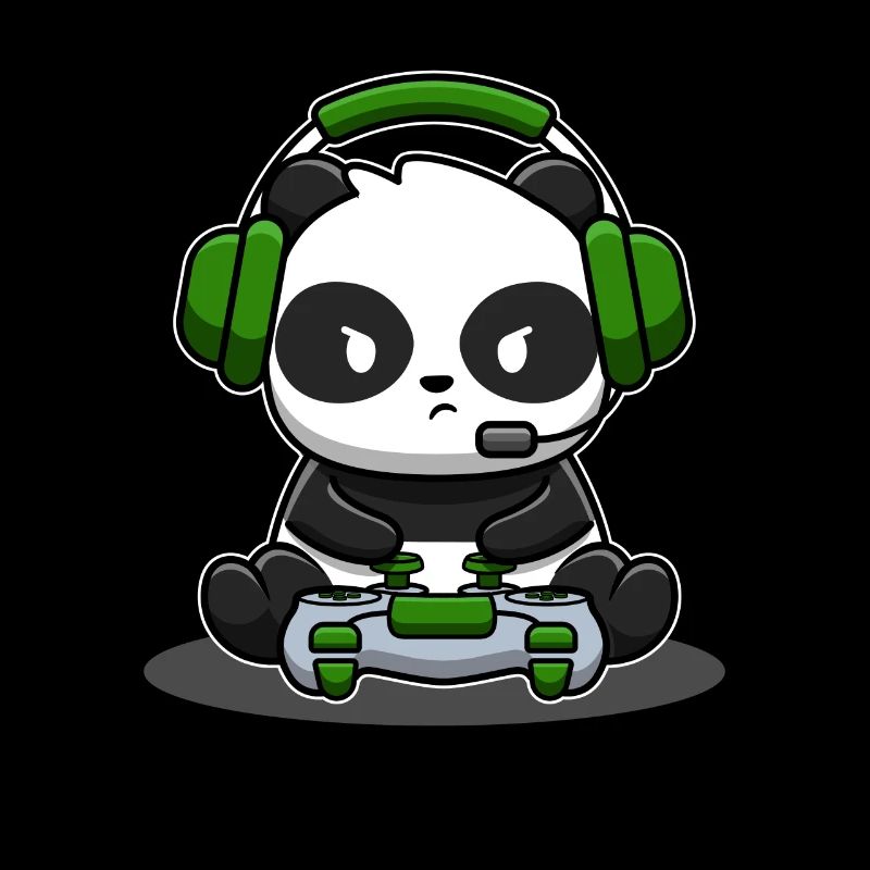 Panda Gamer Controller Gaming Pandabär Videospiel