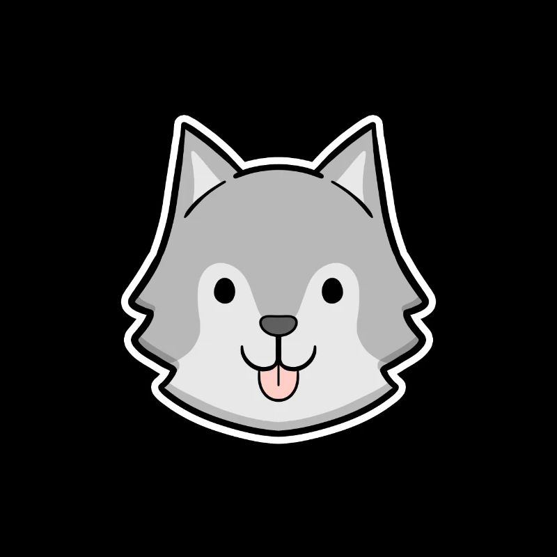 Happy Husky Head Sticker