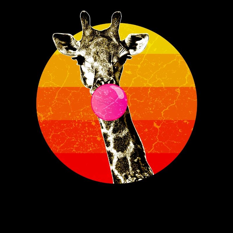 Giraffe with bubble gum giraffe animal