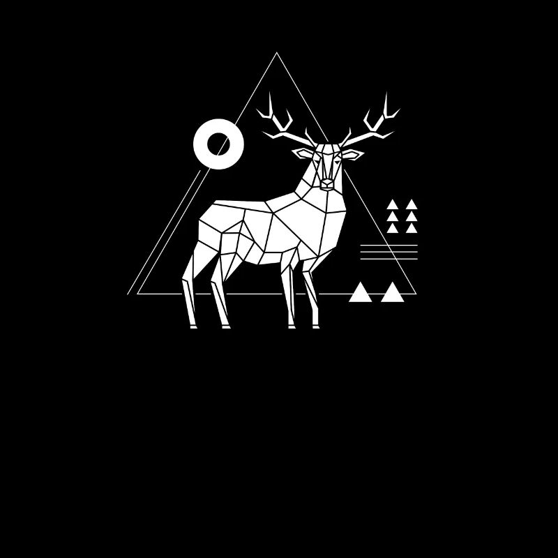 Hirsch Polygon Geometrie Rotwild Low Poly Wildtier