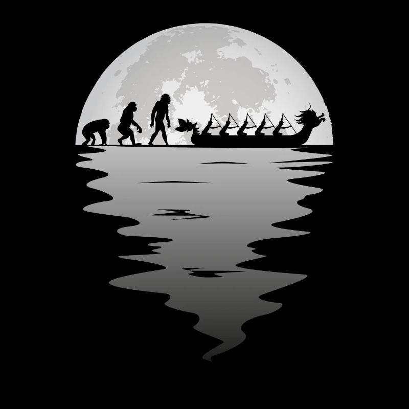 Drachenboot Mond Paddel Paddler Team Evolution