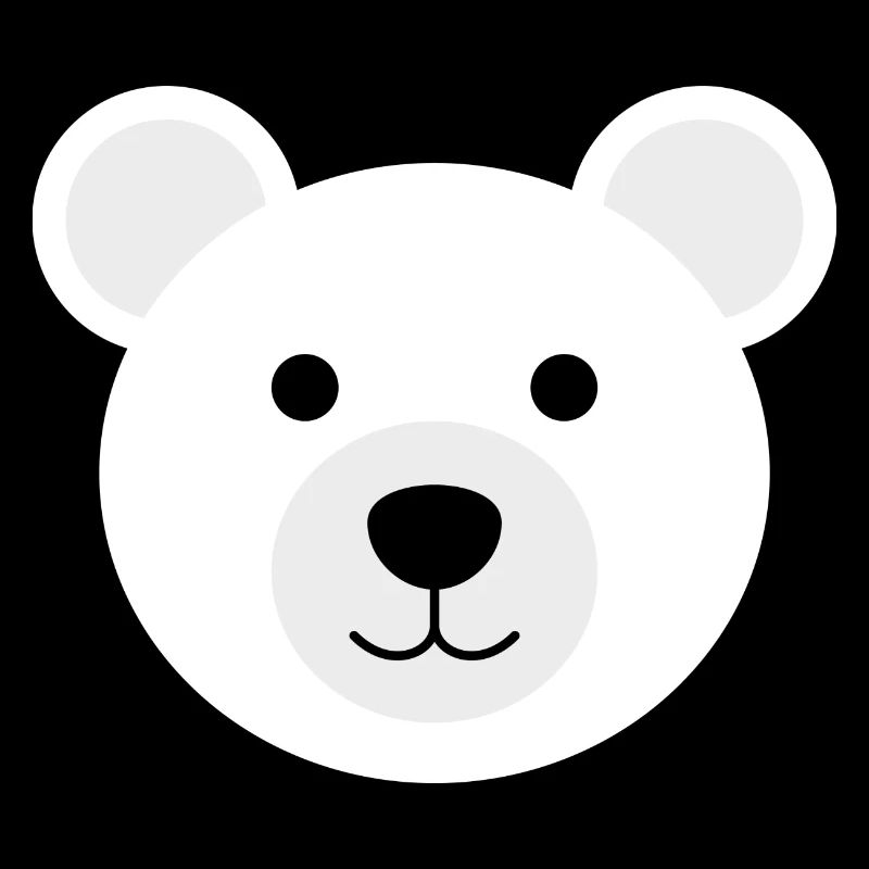 Eisbär Kopf süßer lächelnder Eisbär Eisbärkopf