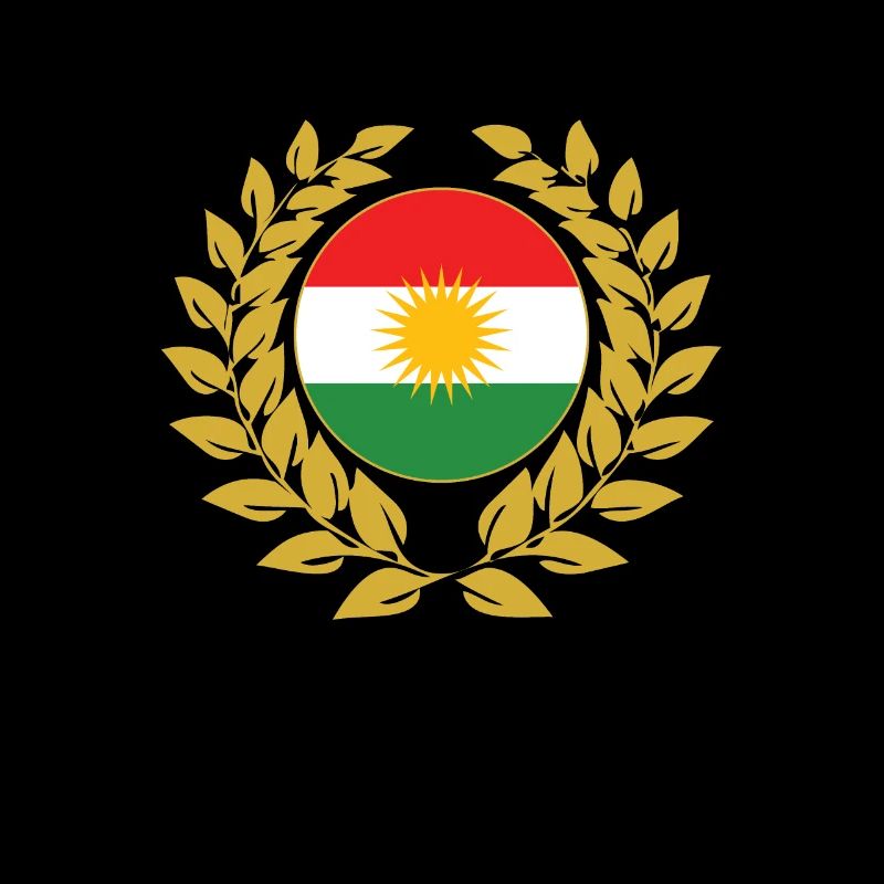 Couronne de laurier bannière drapeau kurde kurde kurde