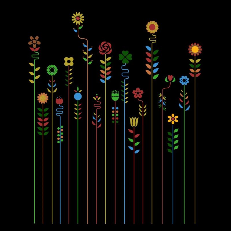 Süßes Retro Blumen Vintage Farben Muster Blume