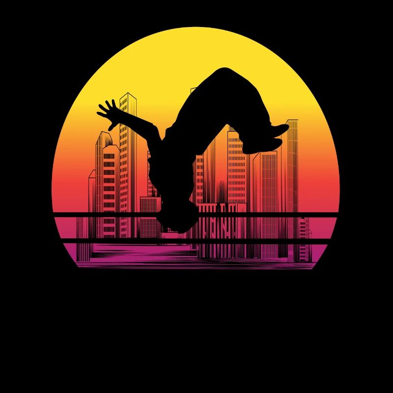 Parkour Backflip Siluette Freerunning Gift