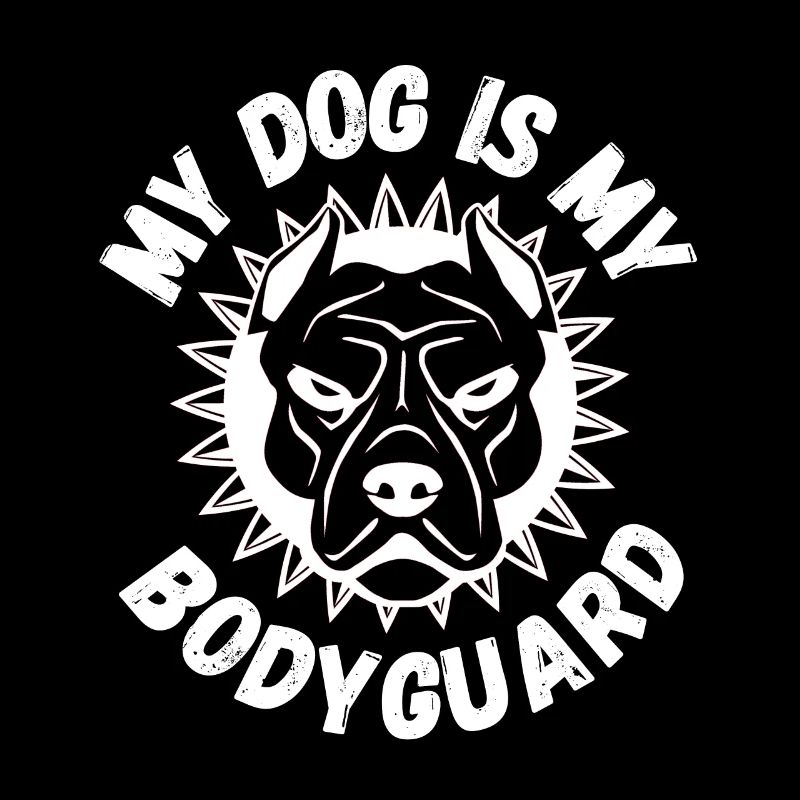 Conception de chien: mon chien est mon bull terrier garde du corps