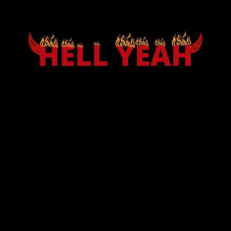 Hell Yeah Flames in Hell With Devil Horns