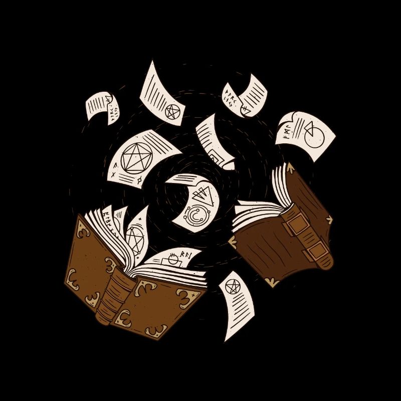 Hexenbücher Zaubersprüche Fliegende Seiten