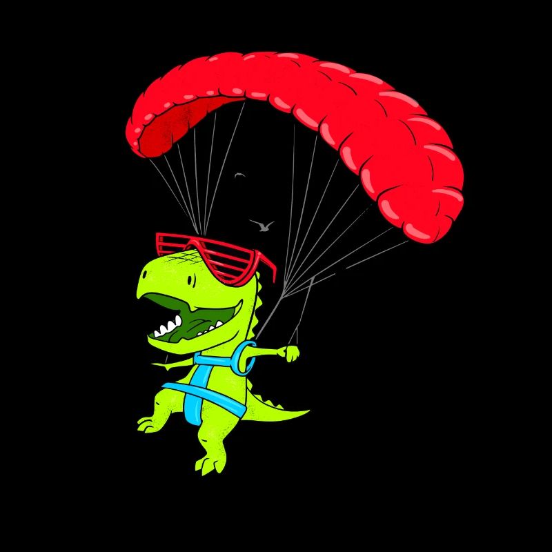 Lustiger Hanggleiter Dinosaurier Paraglider Flug