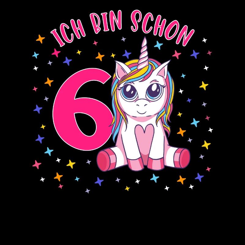ich bin schon 6 Einhorn Geburtstag Kind Mädchen