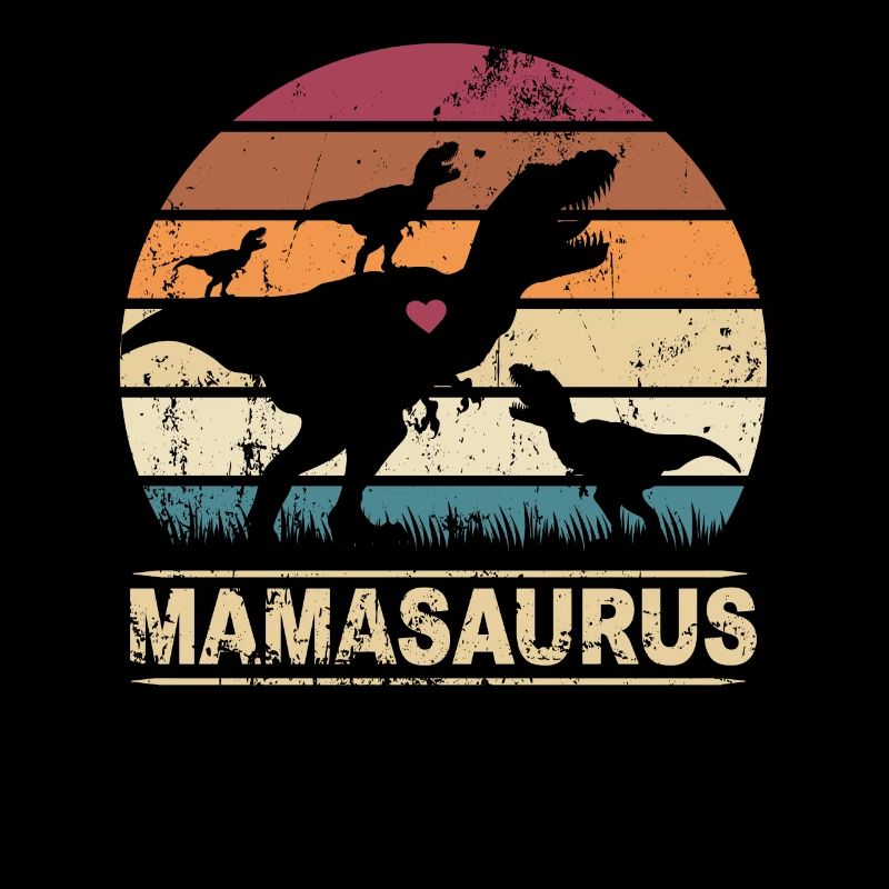 Mamasaurus Dinosaurier Herz Drillinge Muttertag