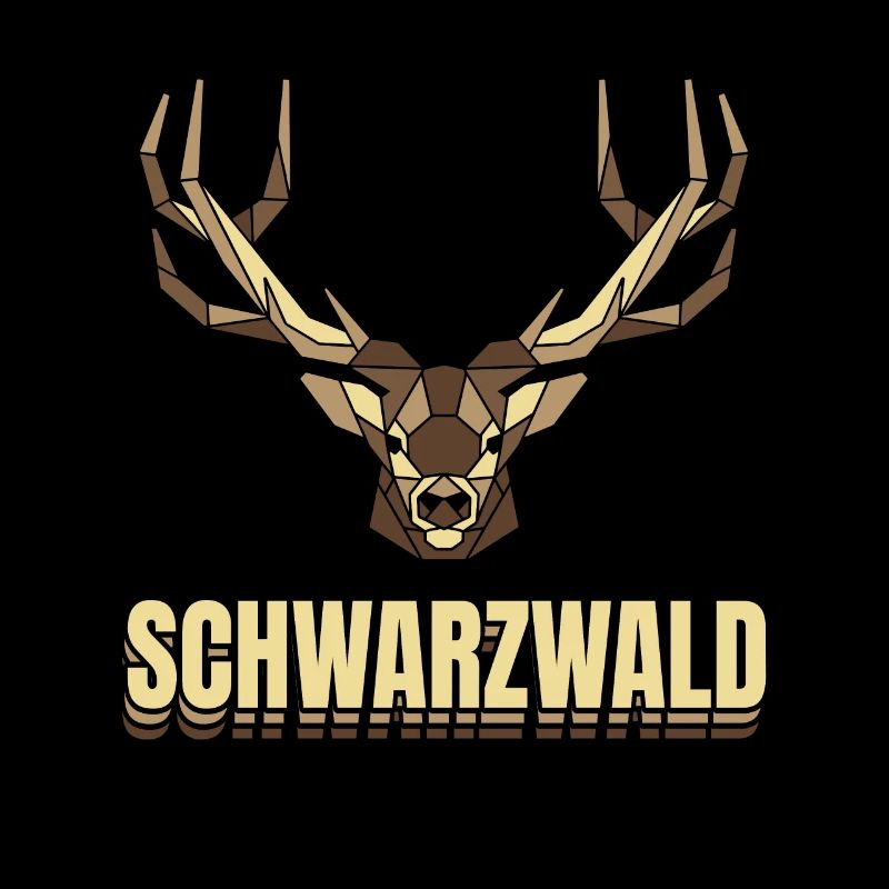 Schwarzwald Hirsch Geweih Low Polygon Schwaben