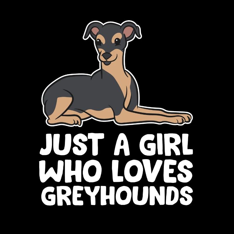 Greyhound Girl Nur ein Mädchen, das Windhunde