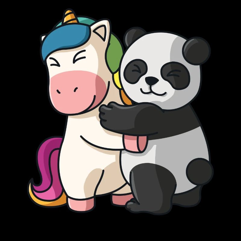 Unicorn Panda cute Hug Cuddle Animals