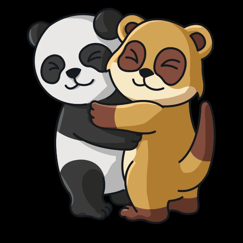 Panda Erdmännchen Liebe niedliche Tiere knuddeln