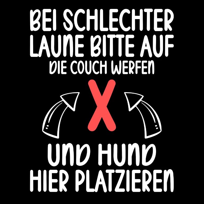 Bei schlechter Laune bitte auf Couch Hund hier
