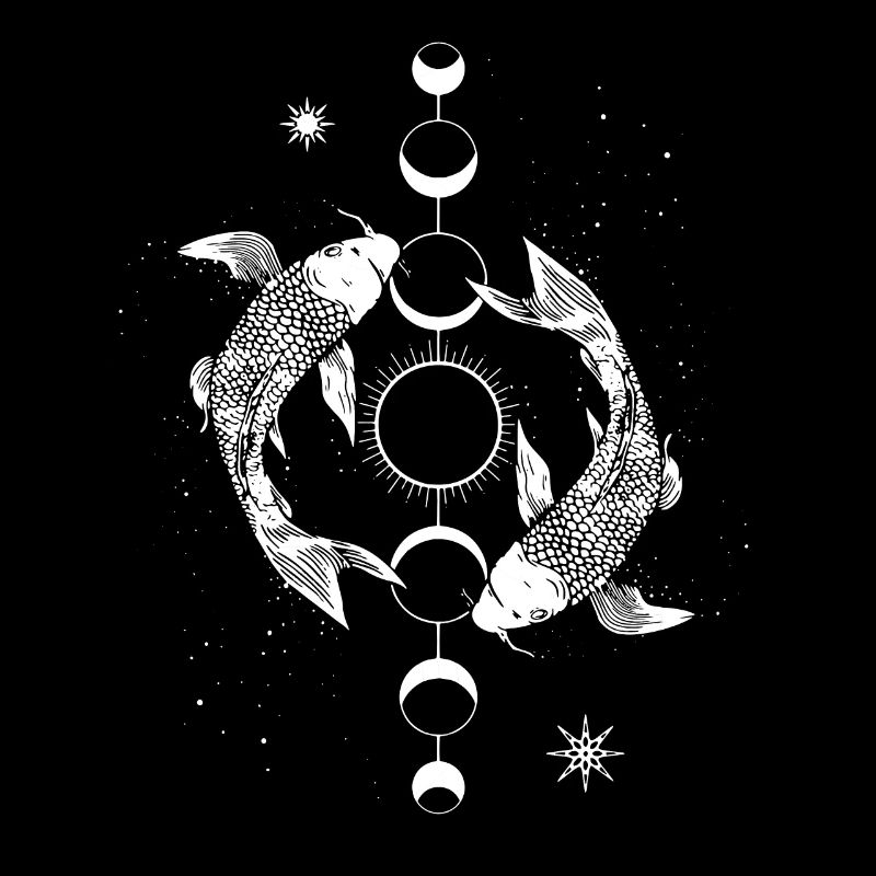 Koi Carp Moon Moon Phase Sun Japanese Fish