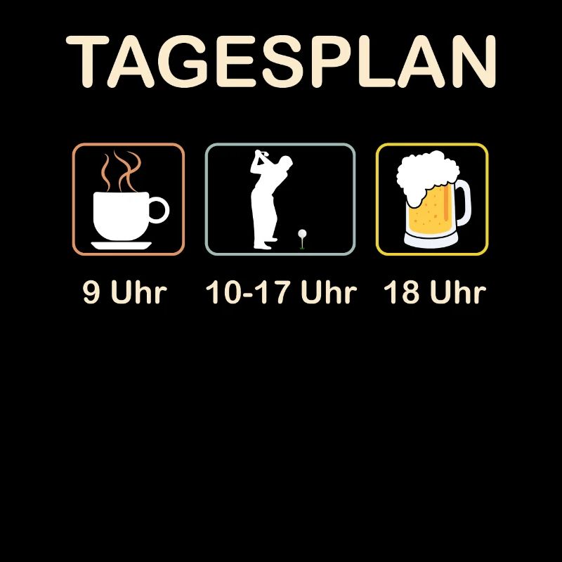 Golf Golfspieler Tagesplan lustig