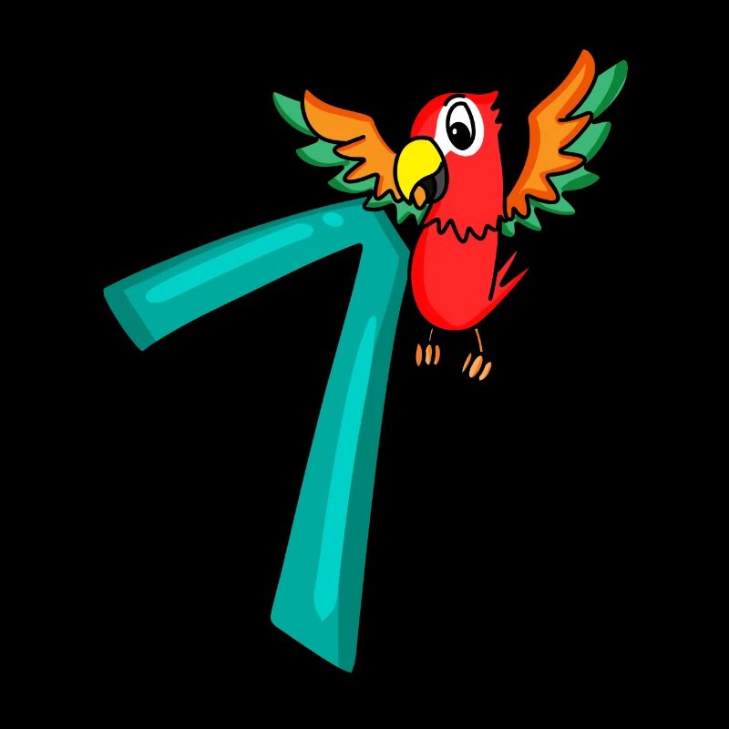 7. Geburtstag Papagei - 7 Jahre alt Geschenk
