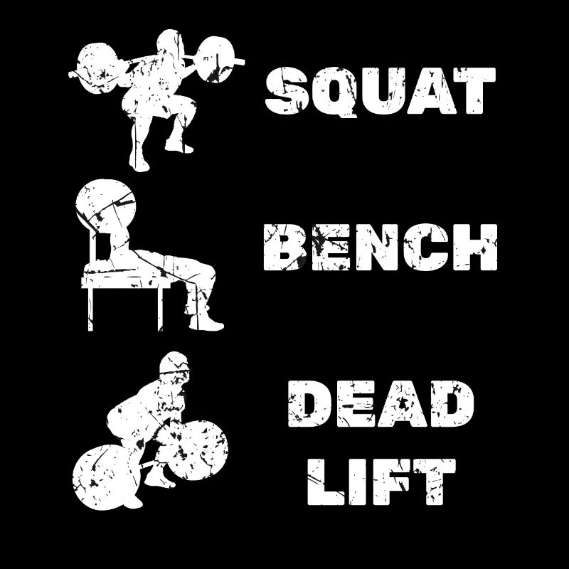Powerlifting Trio de force Squat Bench Deadlift