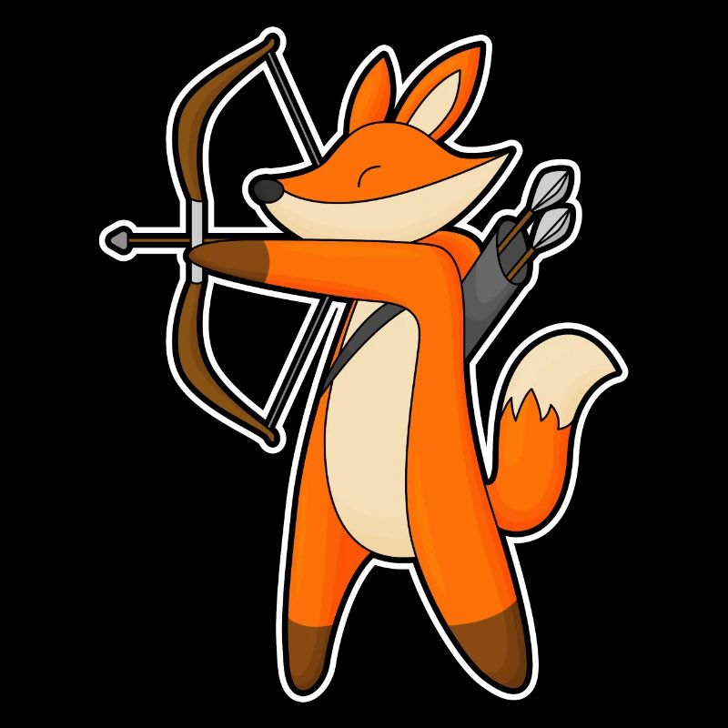 Renard comme archer avec flèche &arc