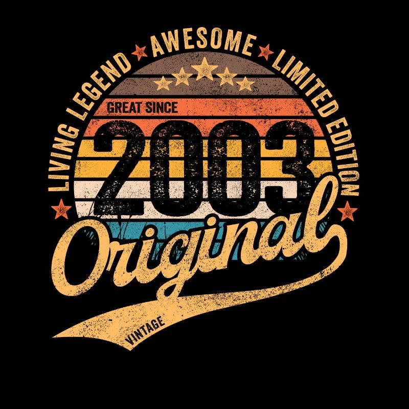 18e anniversaire vintage 2003 né en 2003