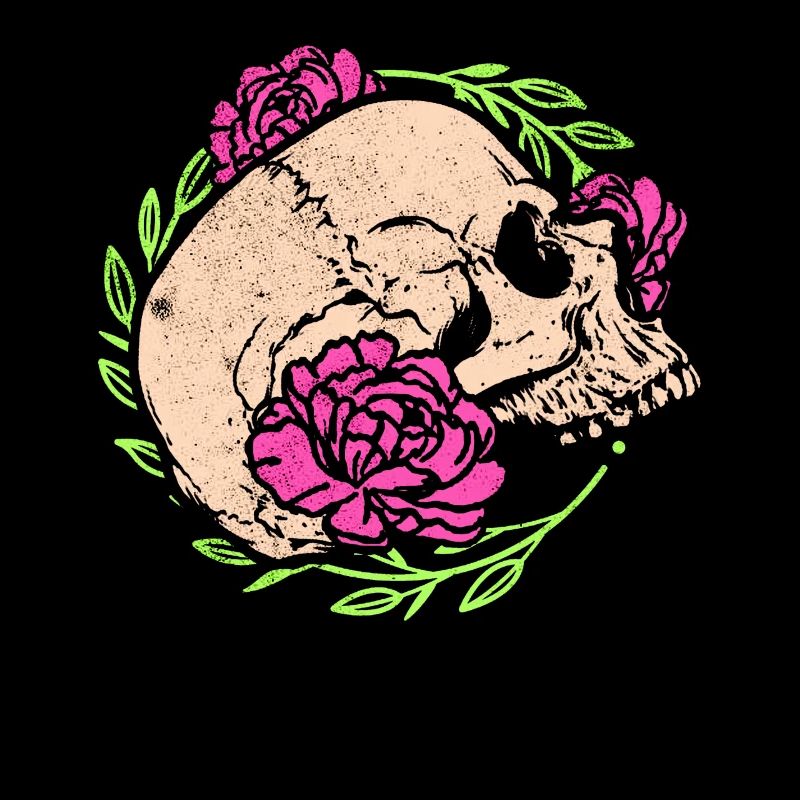 Crâne avec des fleurs