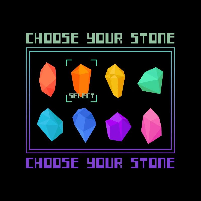 Stone Gaming Style Crystals Nerd