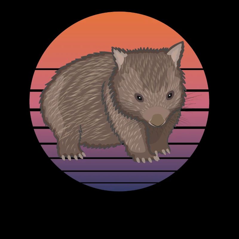 Wombat Beuteltier Australien Tier Retro Geschenk