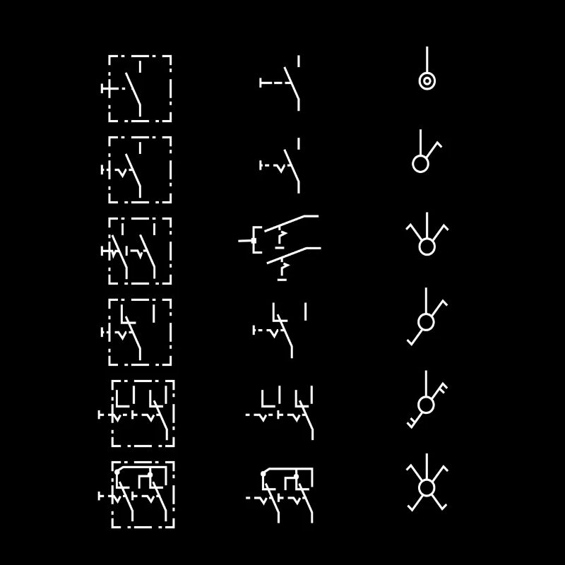 Symboles électriques - Interrupteurs