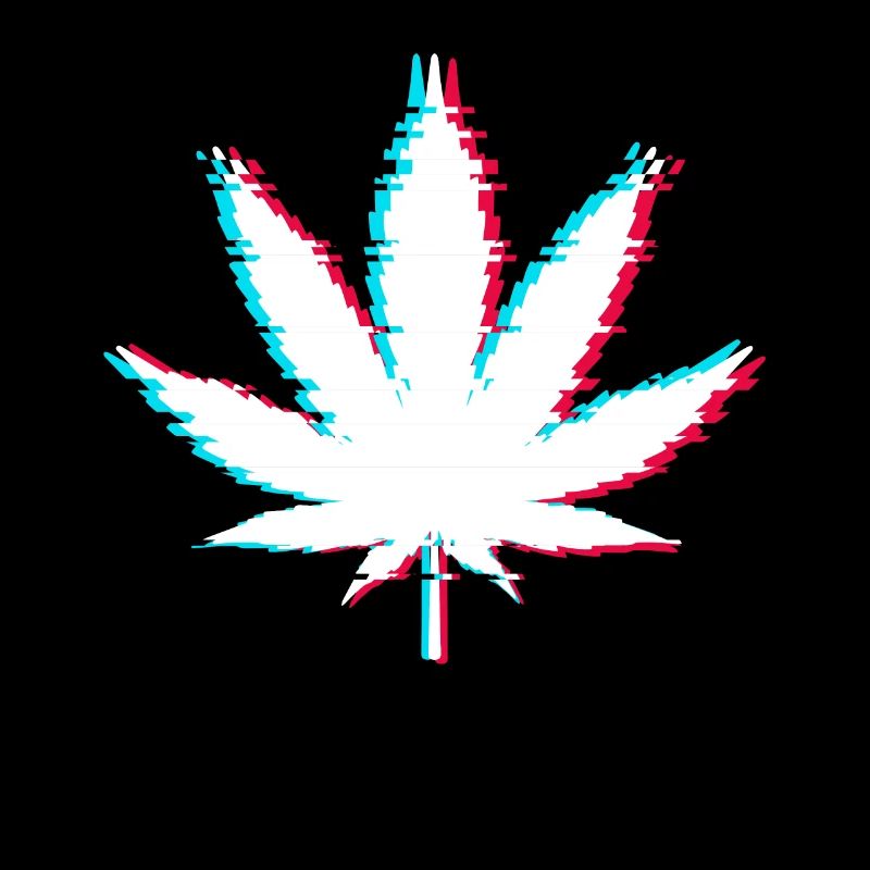 Ästhetisches Vaporwave Marihuana Blatt mit Glitch