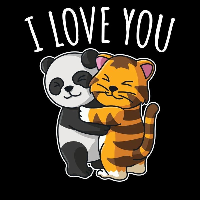 Ich liebe dich Panda Tiger Valentinstag Herz