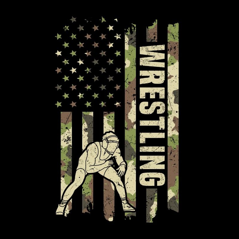 Lutte Camouflage Flag Lutteur Lutte