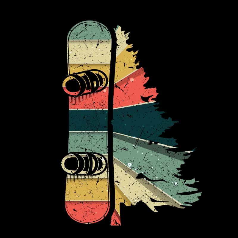 Freestyle Snowboard Rétro Snowboard Pine Tree