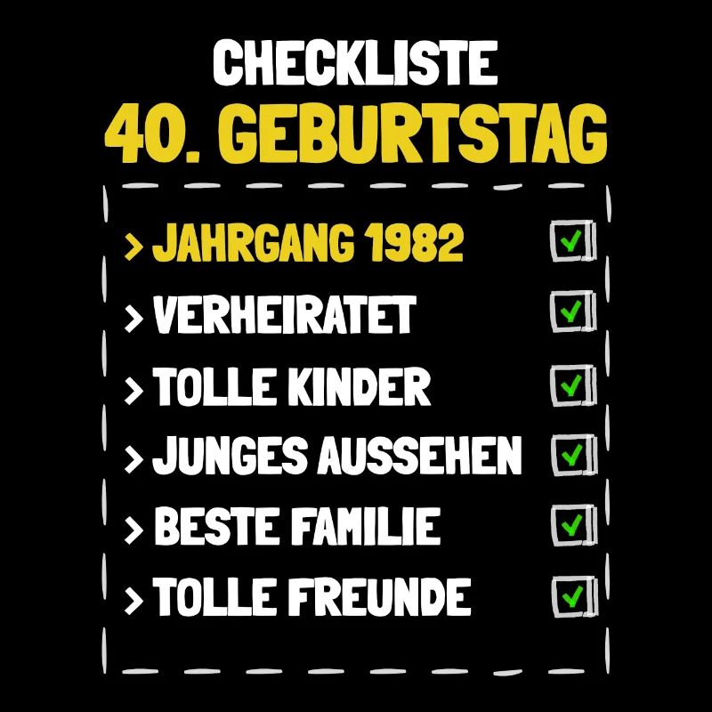 40. Geburtstag Checkliste