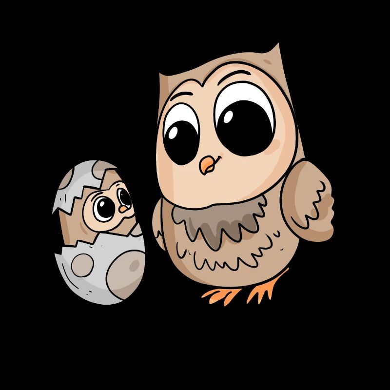 Eule mit Baby Eule