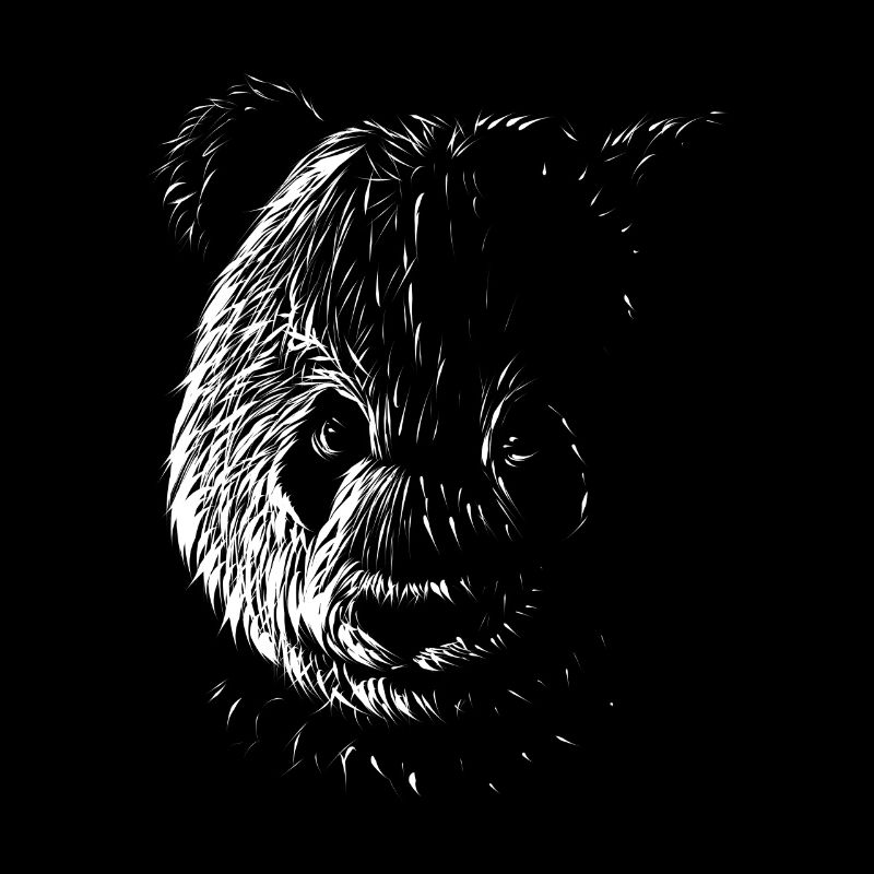 Stripe Design Tête d’un panda