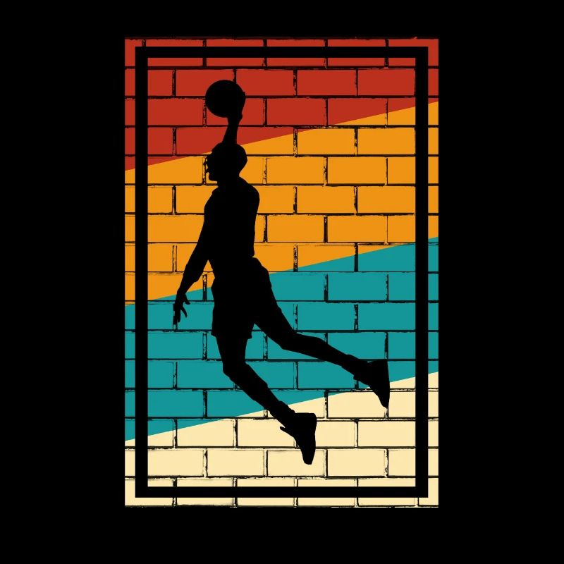 Logo de basket-ball rétro