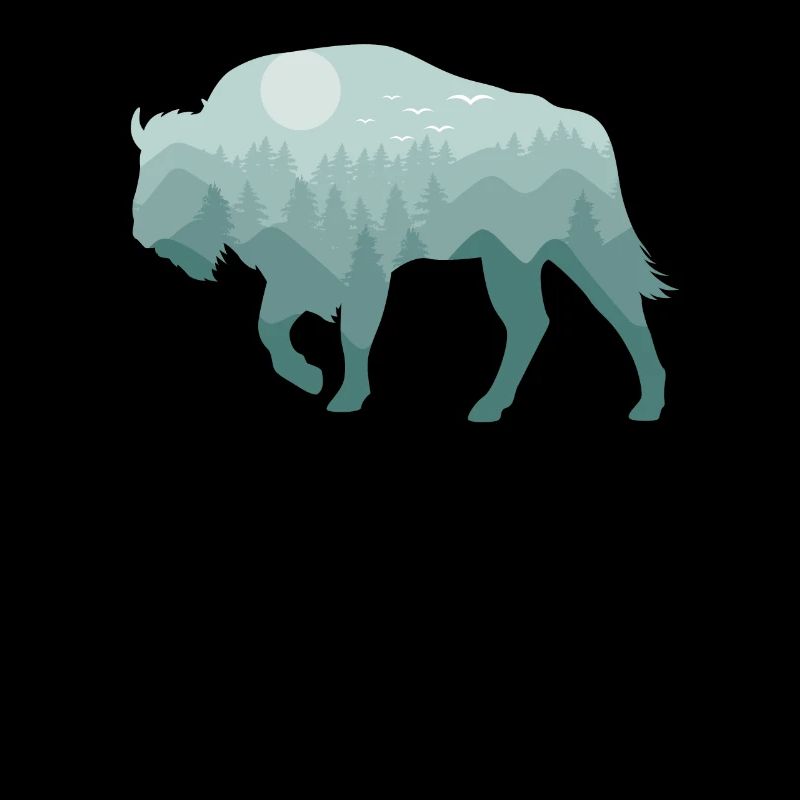 Bison Bison Forêt de bisons Paysage naturel Cadeau