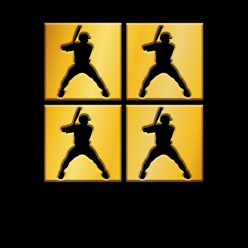 Logo doré du baseball