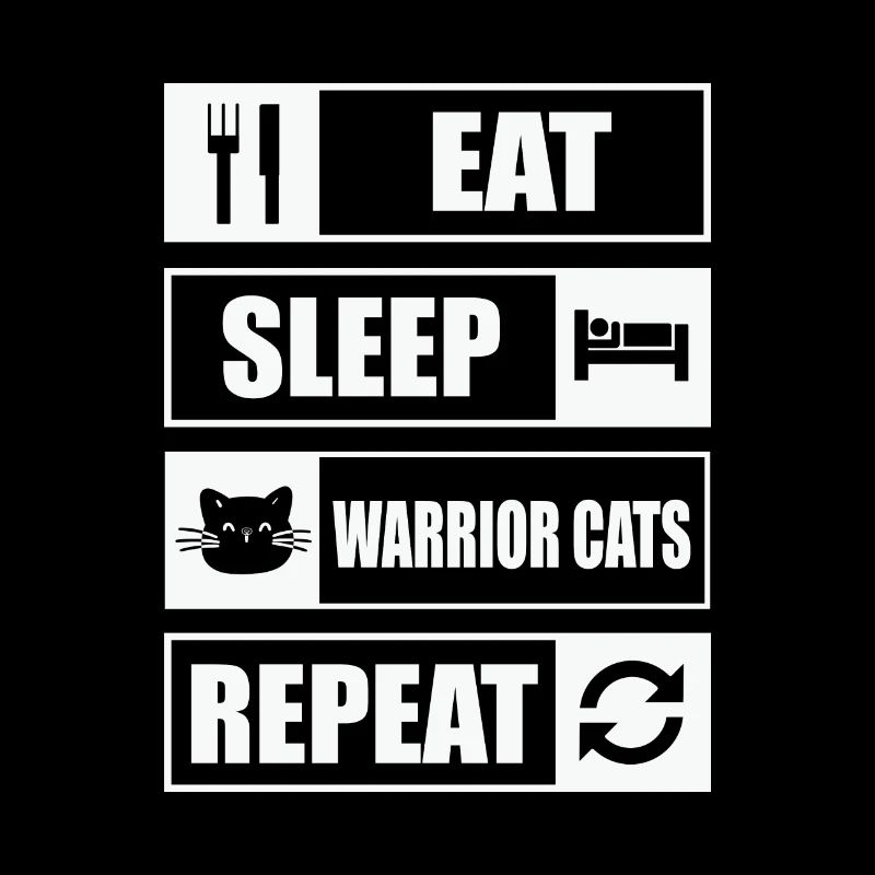 Citation de chat Manger dormir Chat Guerrier Répéter