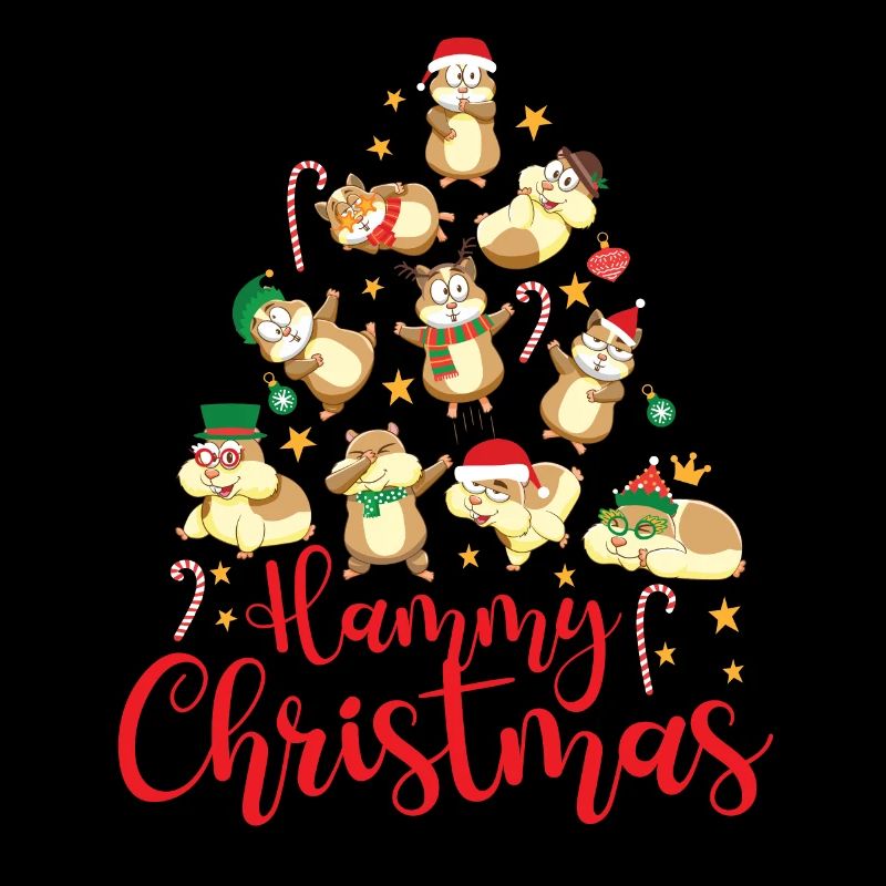Cute Hamster Christmas Tree Hammy