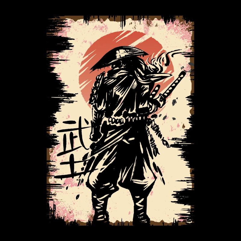 Japanischer Samurai Krieger mit Samurai und Ronin