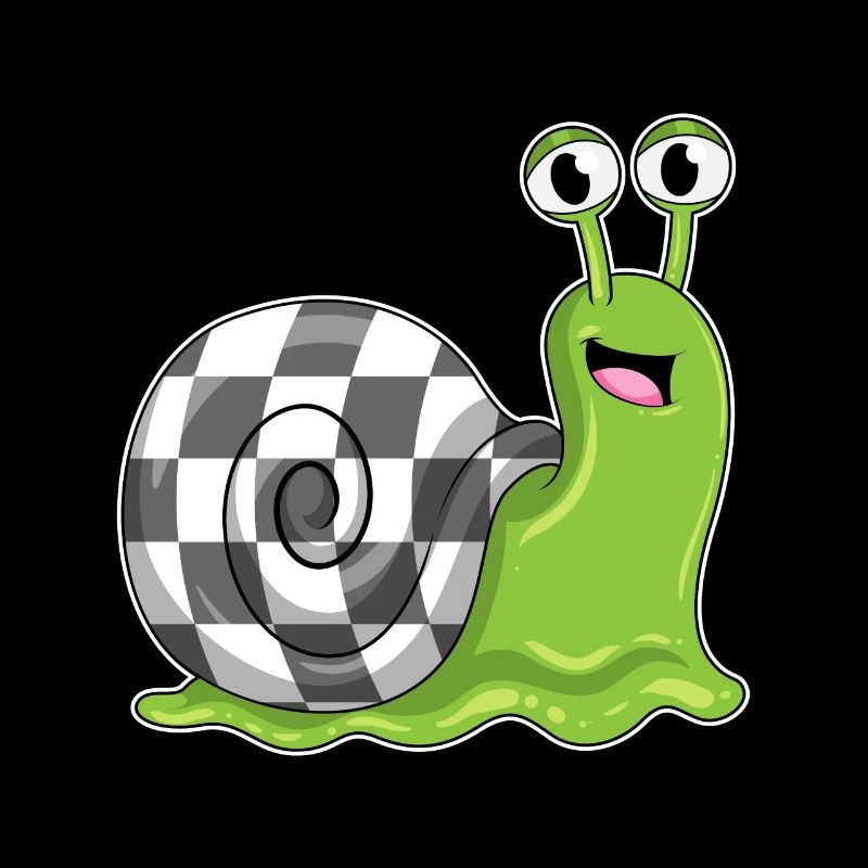 Escargot jouant aux échecs avec échiquier