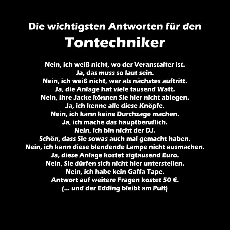 Tontechniker Sound Techniker Toningenieur Konzert