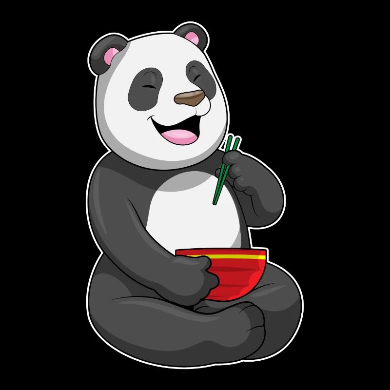 Panda mit Schüssel Ramen