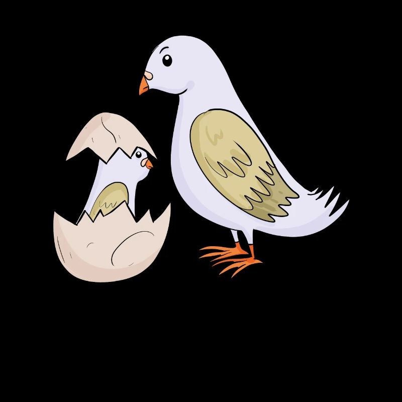 Pigeon avec bébé pigeon