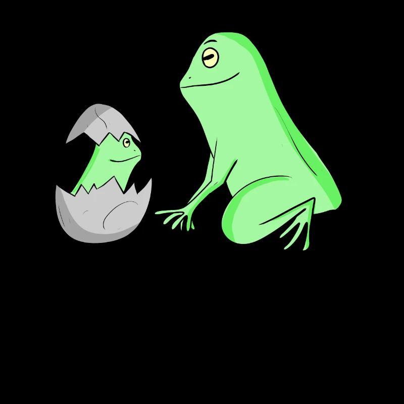 Grenouille avec bébé grenouille