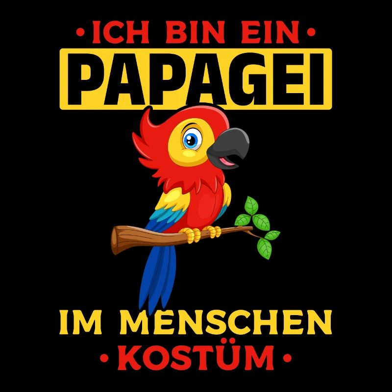Ich bin ein Papagei Im Menschen Kostüm Papagei